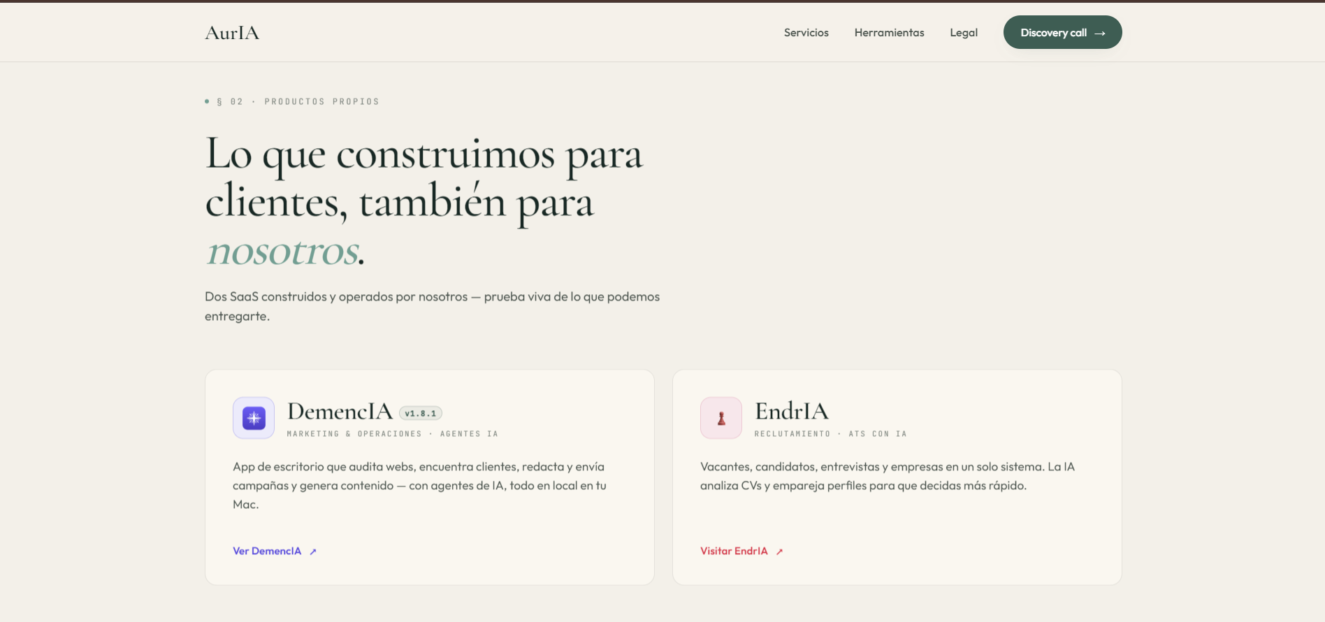 Productos propios: DemencIA y EndrIA