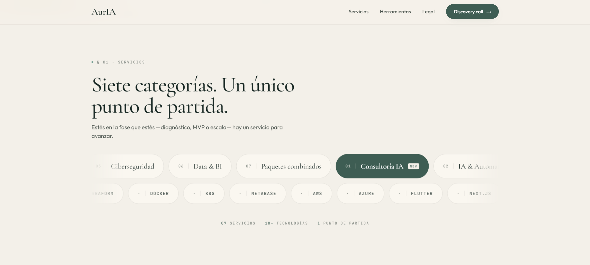 Servicios: siete categorías y las tecnologías en carrusel
