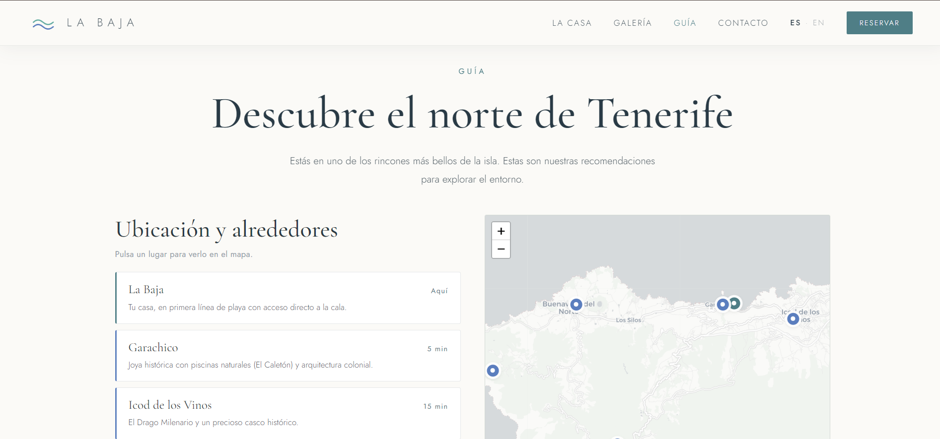 Guía del norte con mapa interactivo de alrededores