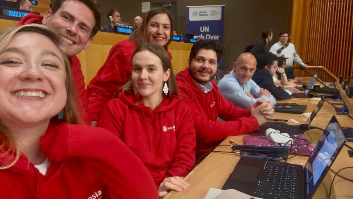 Equipo en la sede de Naciones Unidas, Nueva York