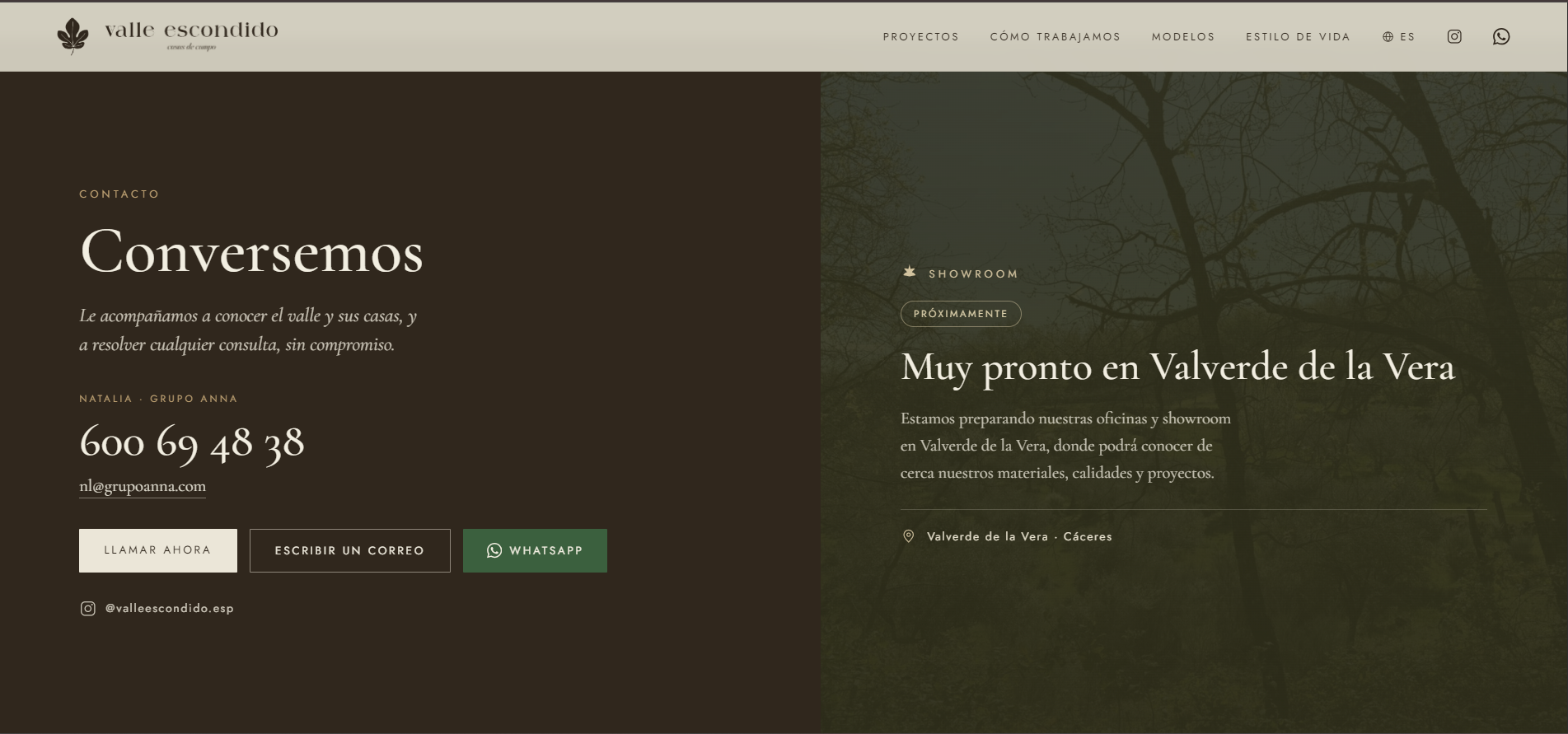Contacto y showroom